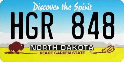 ND license plate HGR848