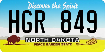 ND license plate HGR849