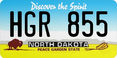 ND license plate HGR855