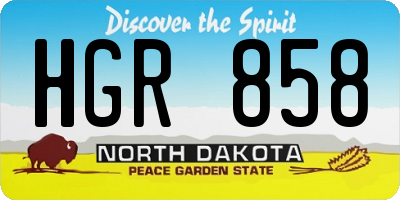 ND license plate HGR858