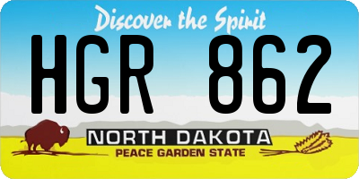 ND license plate HGR862