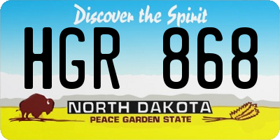 ND license plate HGR868