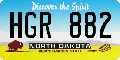 ND license plate HGR882