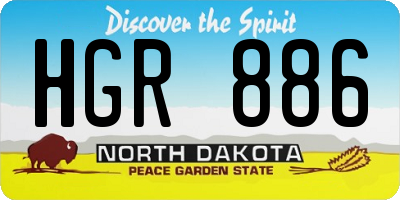 ND license plate HGR886