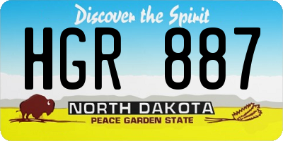 ND license plate HGR887