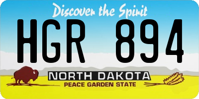 ND license plate HGR894