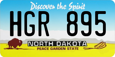 ND license plate HGR895