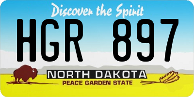 ND license plate HGR897