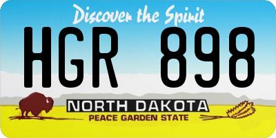 ND license plate HGR898
