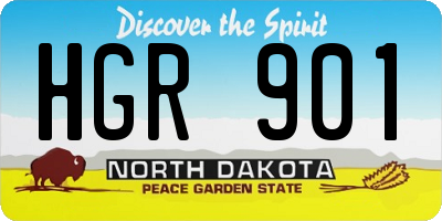 ND license plate HGR901