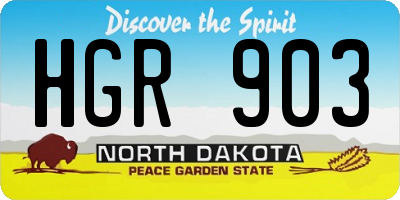 ND license plate HGR903