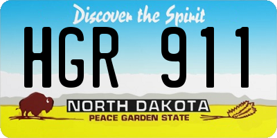 ND license plate HGR911