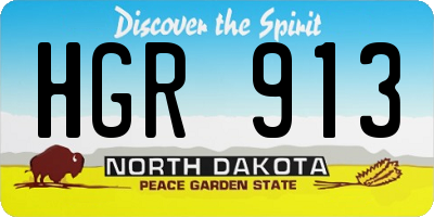 ND license plate HGR913