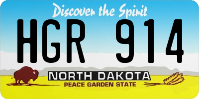 ND license plate HGR914