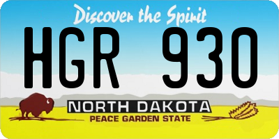 ND license plate HGR930