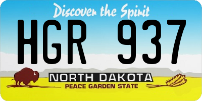 ND license plate HGR937