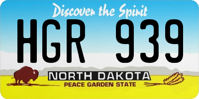 ND license plate HGR939