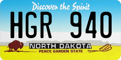 ND license plate HGR940