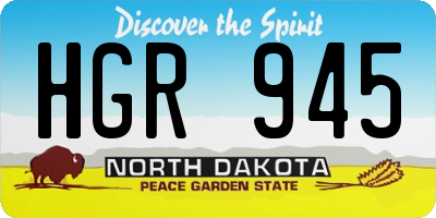 ND license plate HGR945