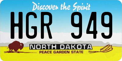 ND license plate HGR949