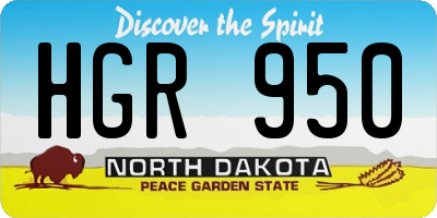 ND license plate HGR950