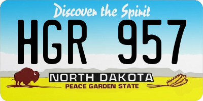 ND license plate HGR957