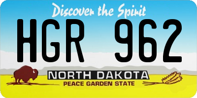ND license plate HGR962