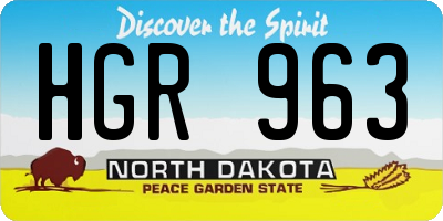 ND license plate HGR963