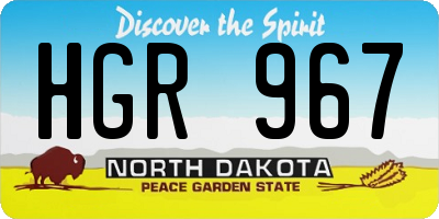 ND license plate HGR967