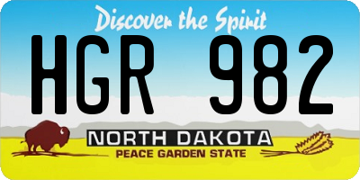 ND license plate HGR982