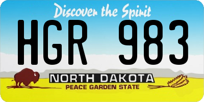 ND license plate HGR983