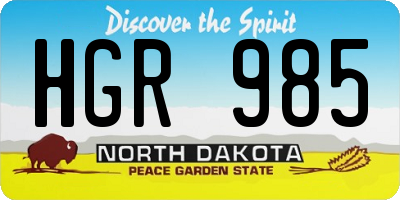 ND license plate HGR985