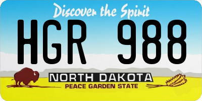 ND license plate HGR988