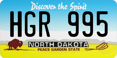 ND license plate HGR995