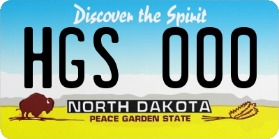 ND license plate HGS000