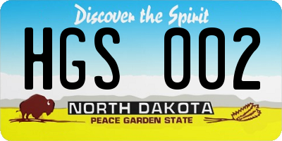 ND license plate HGS002