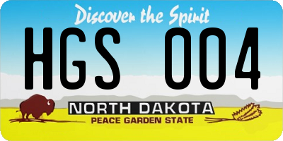 ND license plate HGS004
