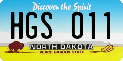 ND license plate HGS011