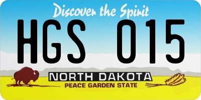 ND license plate HGS015