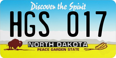 ND license plate HGS017