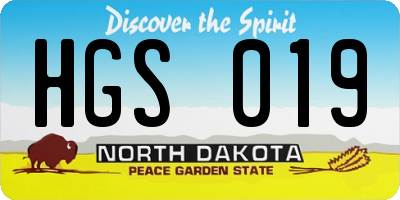 ND license plate HGS019