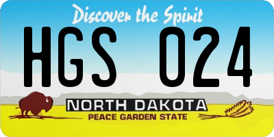 ND license plate HGS024