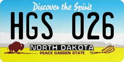 ND license plate HGS026