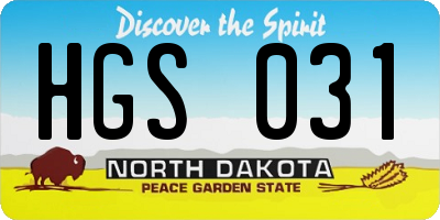 ND license plate HGS031