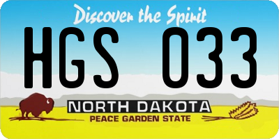 ND license plate HGS033