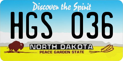 ND license plate HGS036