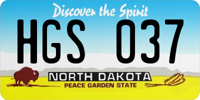 ND license plate HGS037