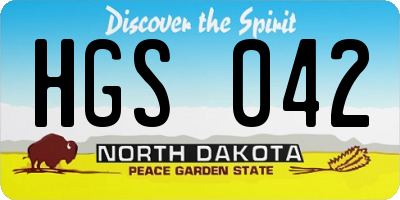 ND license plate HGS042