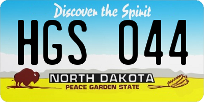 ND license plate HGS044