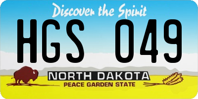 ND license plate HGS049